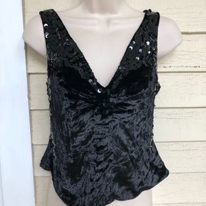 KATHRYN DIANOS velvet sequin lined top